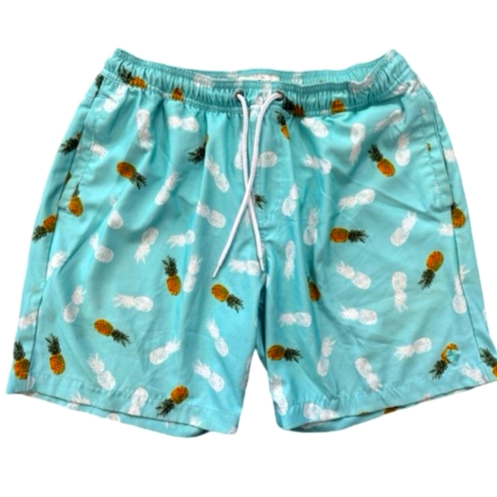 Lucky Brand Saturday Stretch Size Medium Torquise Pineapple Print Lined New - Picture 1 of 6